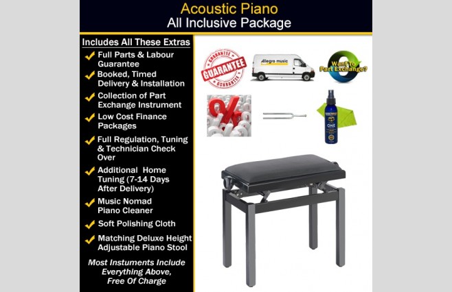 Kawai E-200 Studio Ebony Satin Upright Piano All Inclusive Package - Image 2